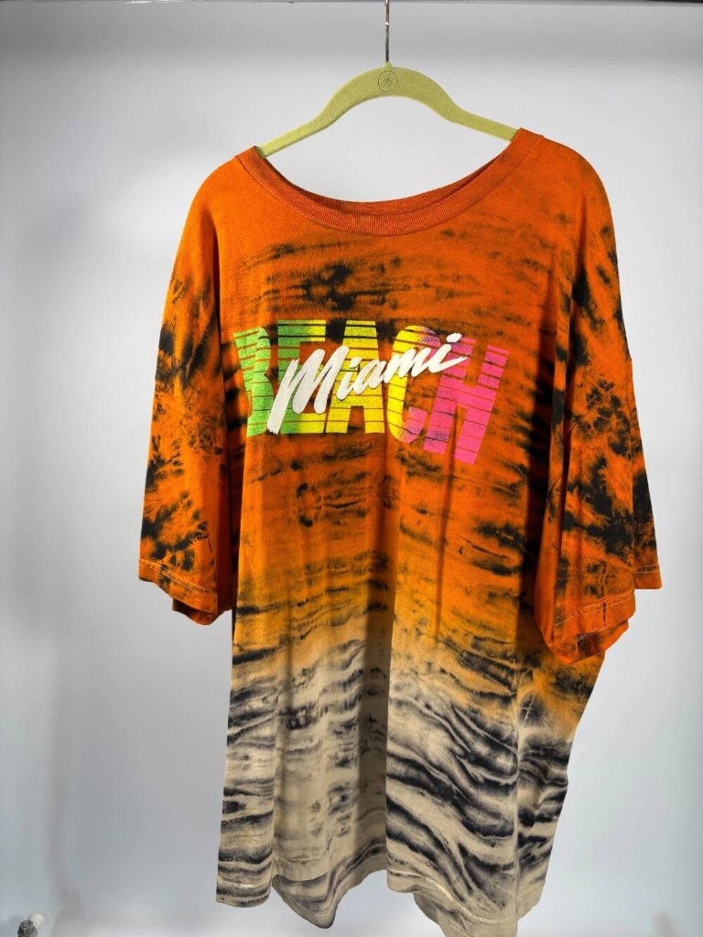 WORN Gallery Dept. Mens Miami Time Tee Multicolor Tie Dye Size 2XL